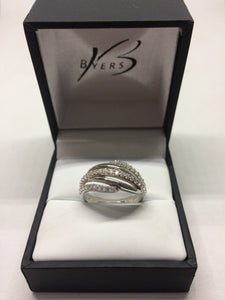 Sterling Silver CZ Multistone Dress Ring #