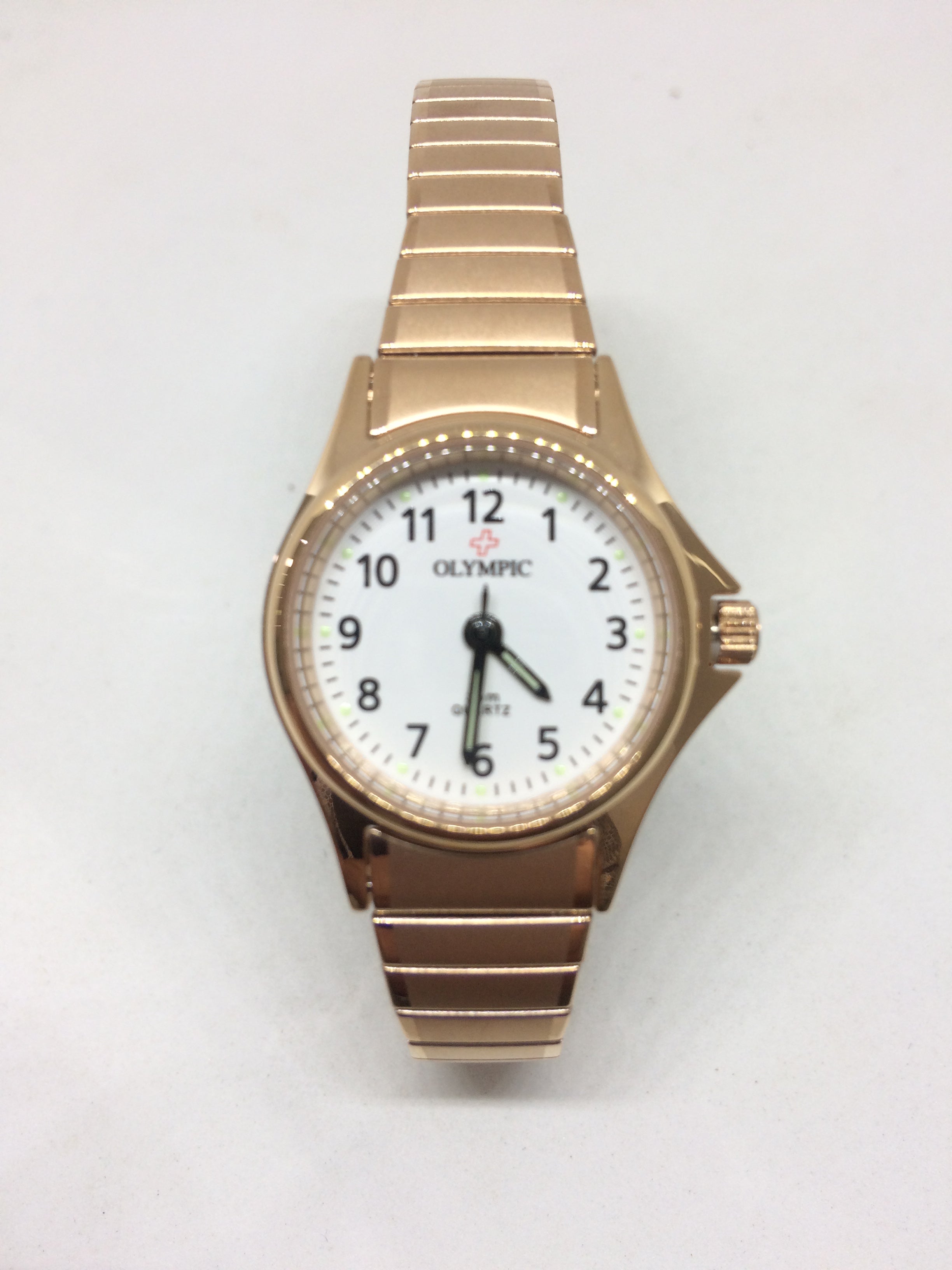 Olympic 12 Figure Expander B/Let Rose Gold Ladies Watch #