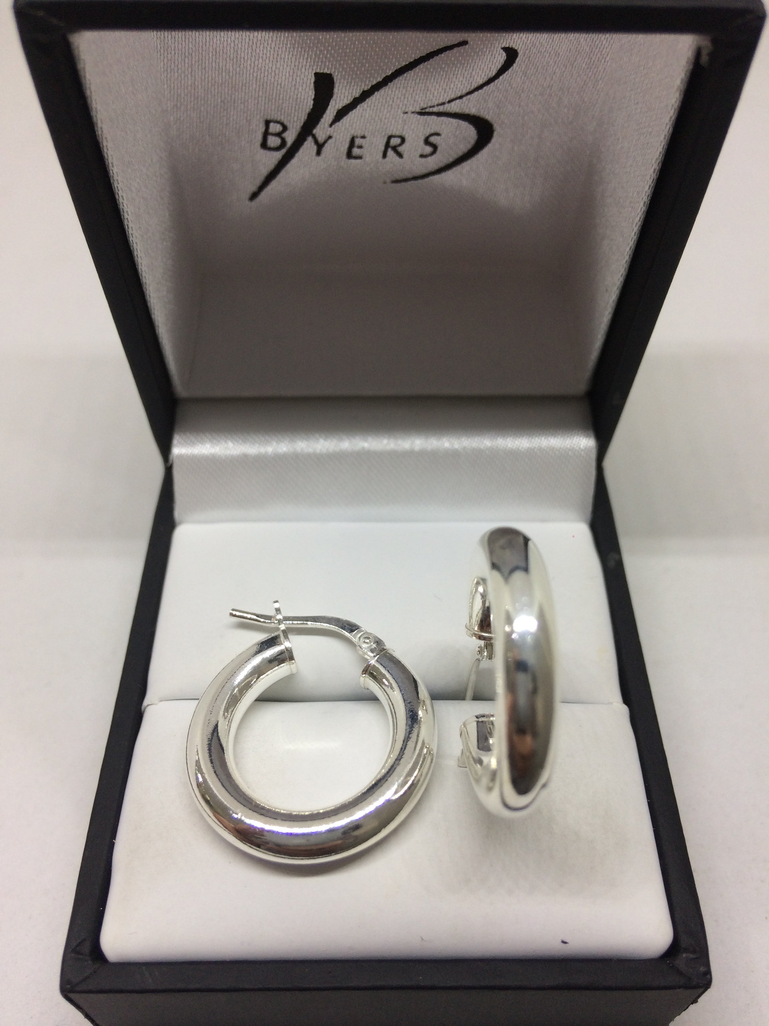 Sterling Silver 12 x 4mm Creole Hoop Earring #22317
