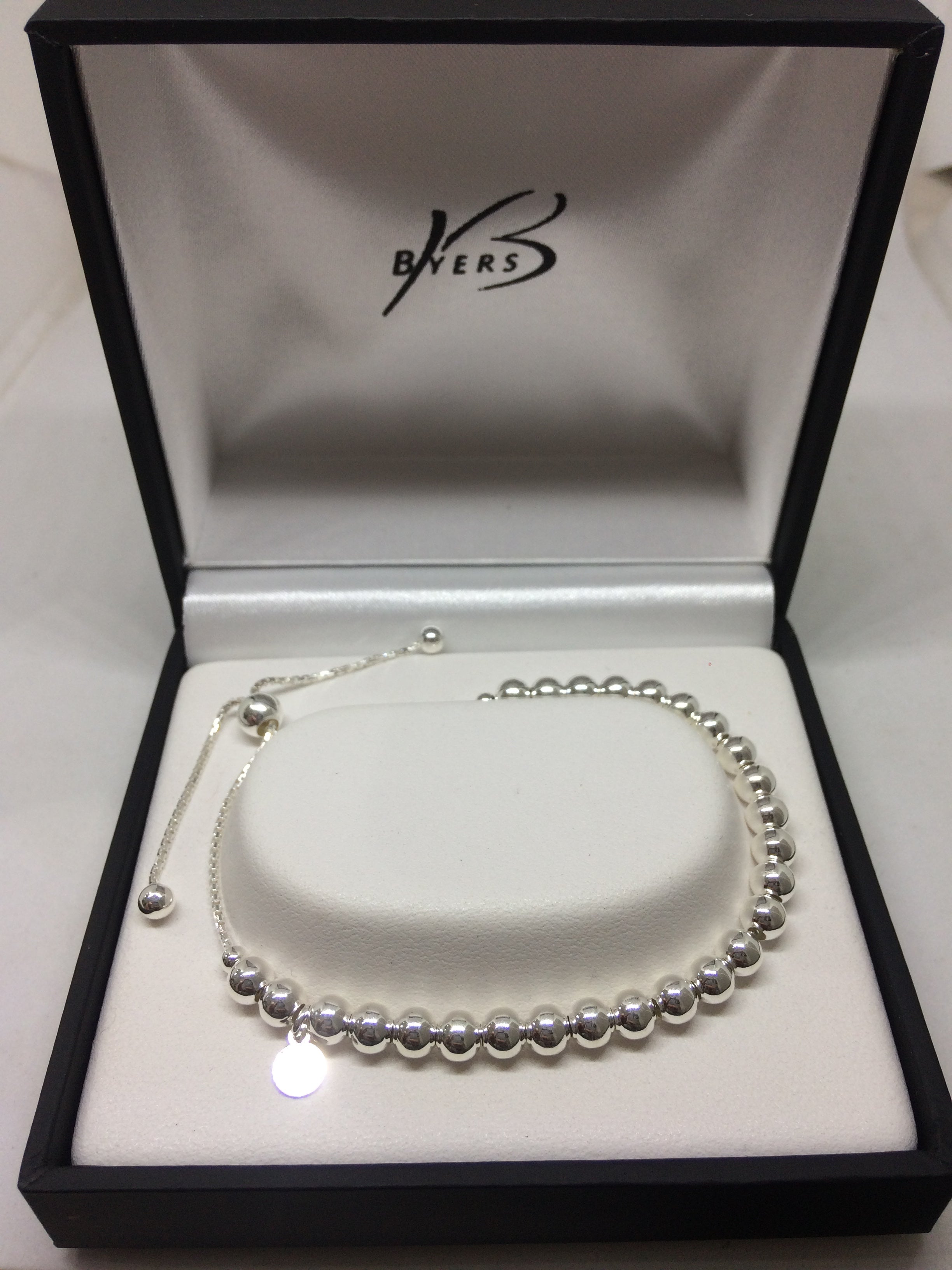Sterling Silver Adjustable 5mm Ball Bracelet #