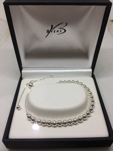 Sterling Silver Adjustable 5mm Ball Bracelet #