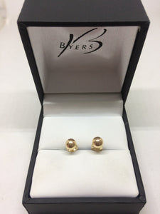 9ct Yellow Gold Ball Stud Earrings with Gold Filled Scrolls #