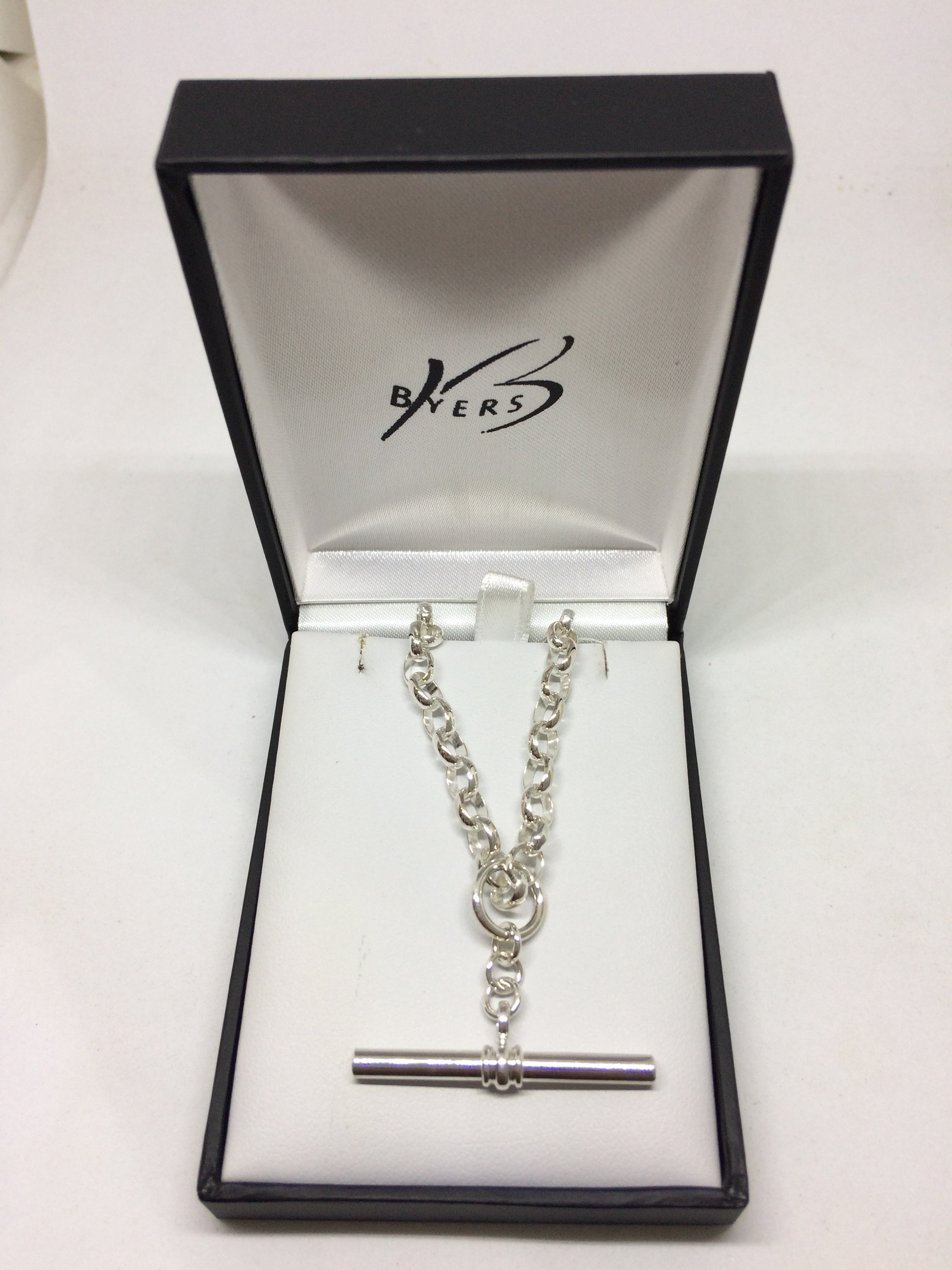 Sterling Silver Belcher Oval Necklace T-Bar #22442