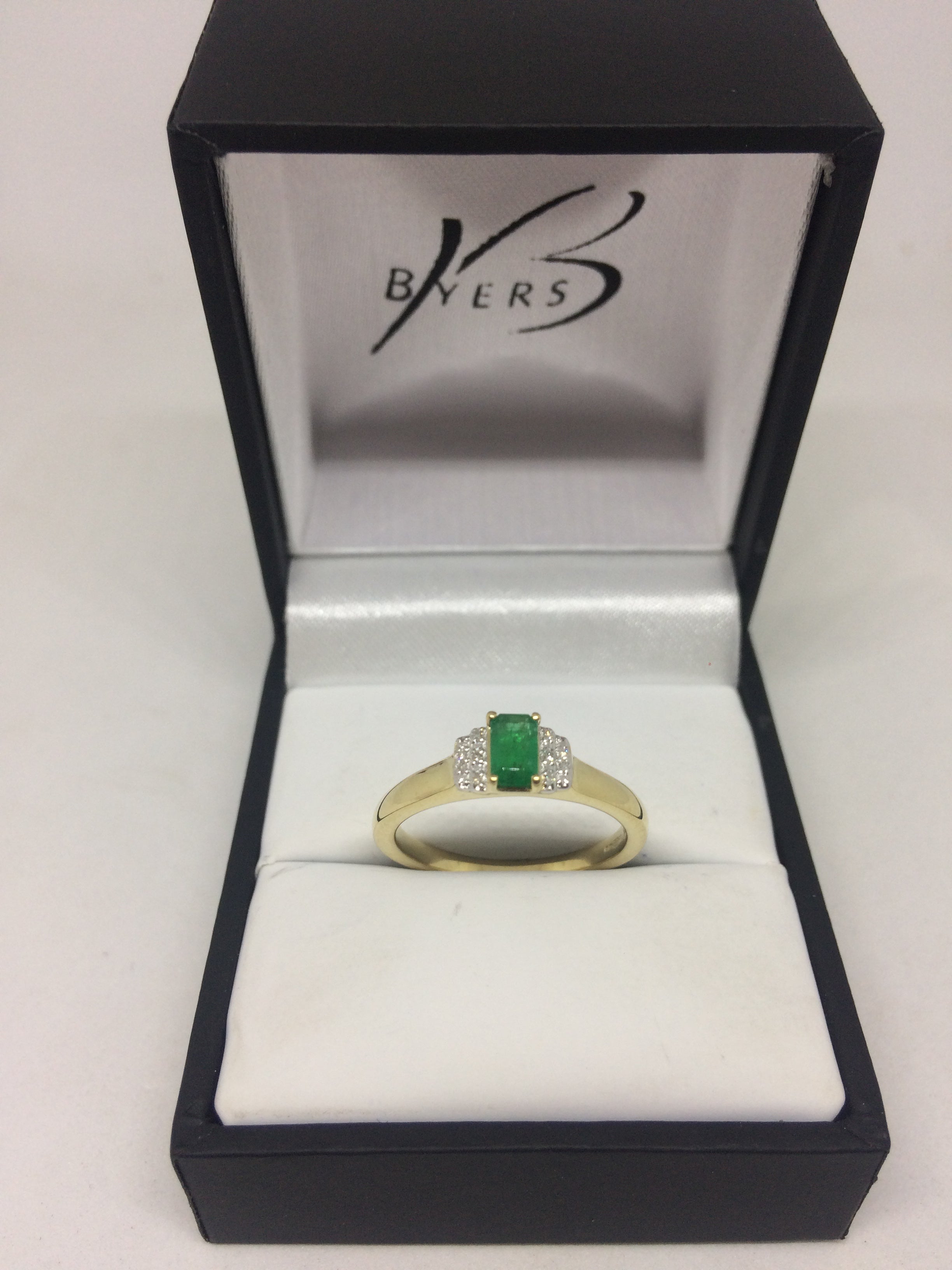 9ct Yellow Gold Emerald Dress Ring #