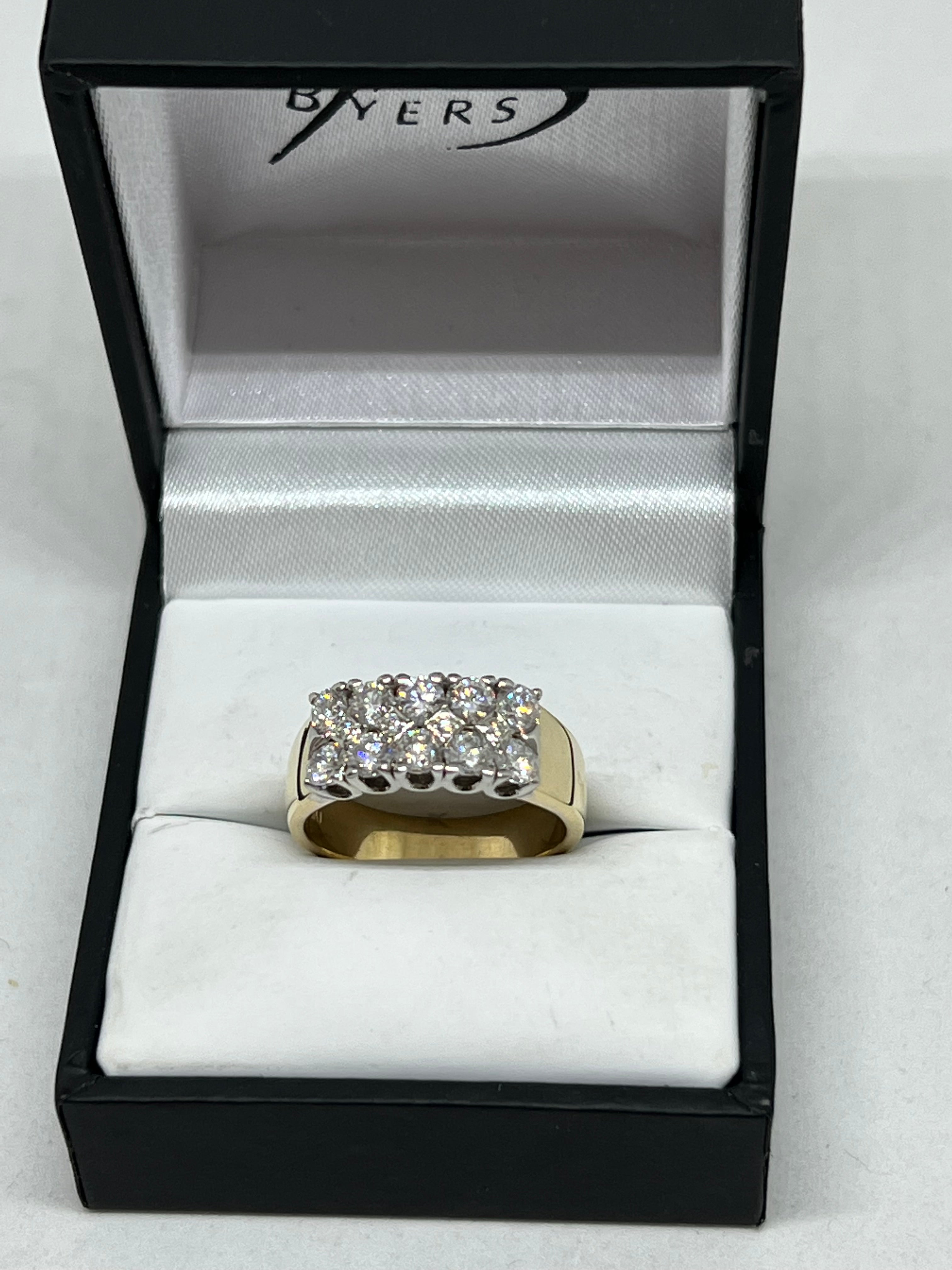 9ct Yellow Gold Diamond Multi Stone Dress Ring #22742