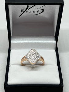 9ct Rose Gold & Diamond Art Deco Filigree #22772