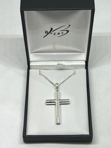 Sterling Silver Plain Cross with Chain #