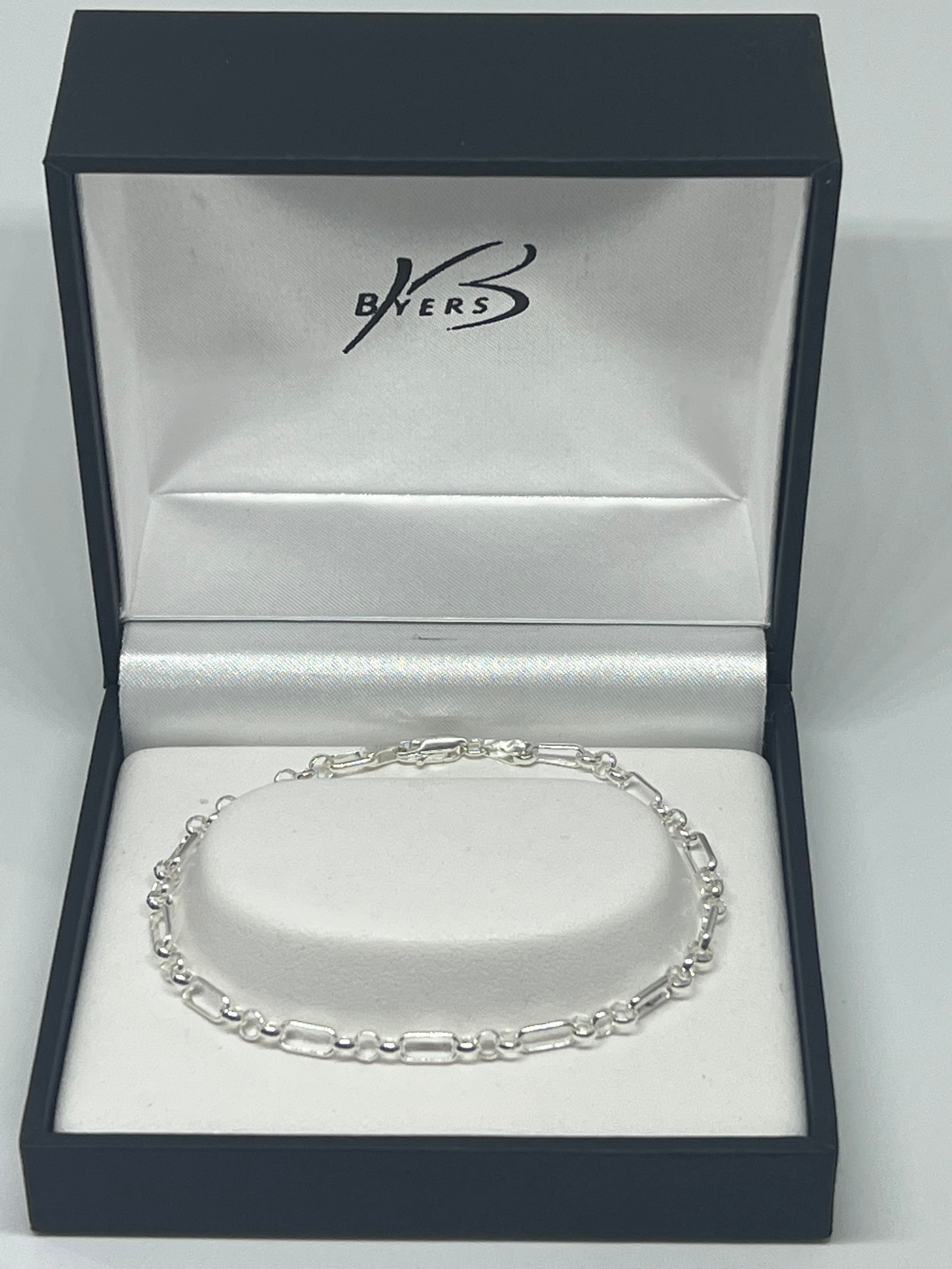 Sterling Silver 1/3 Figaro Belcher Chain Bracelet #22835