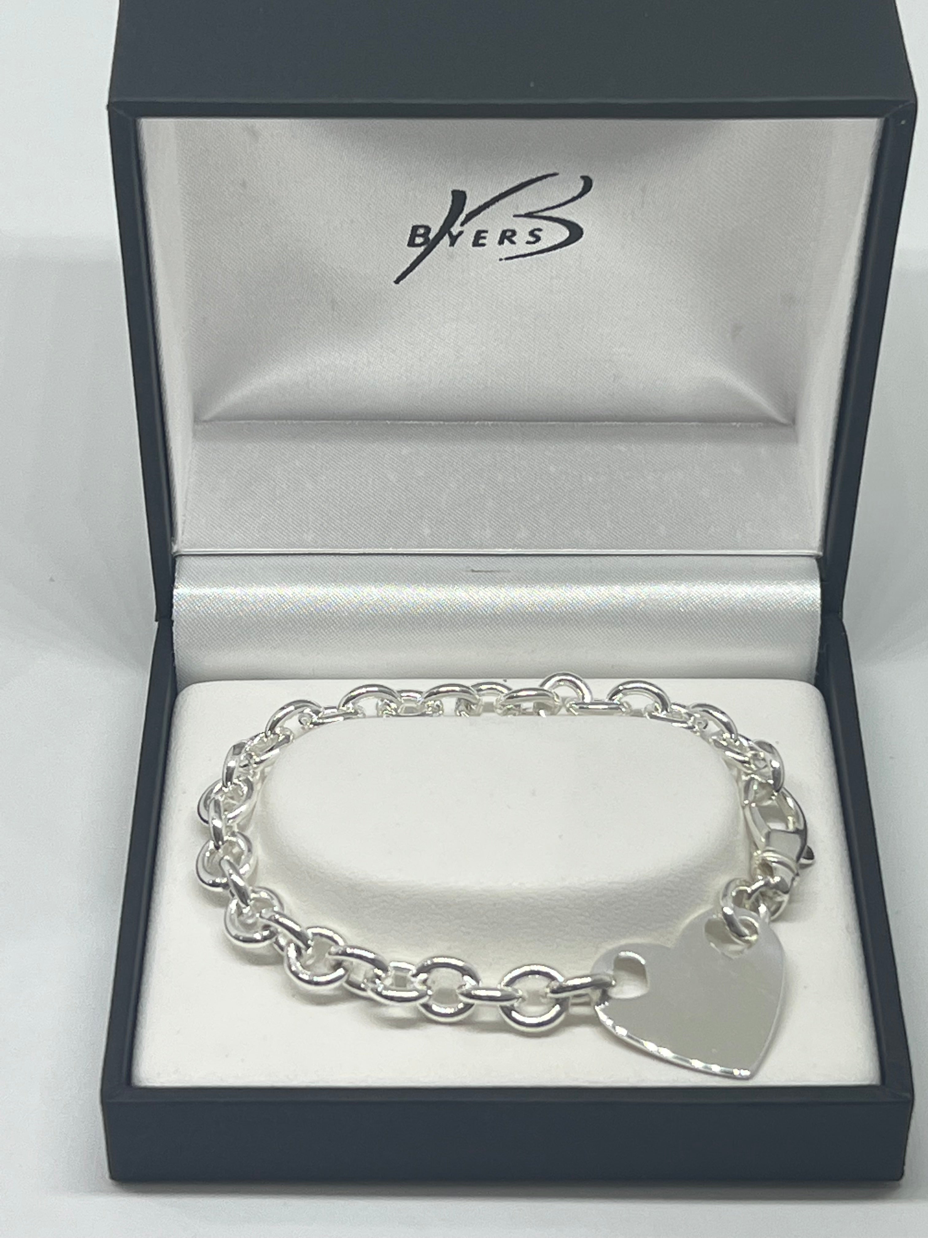 Sterling Silver RCA200 Cable + Heart Bracelet #24755
