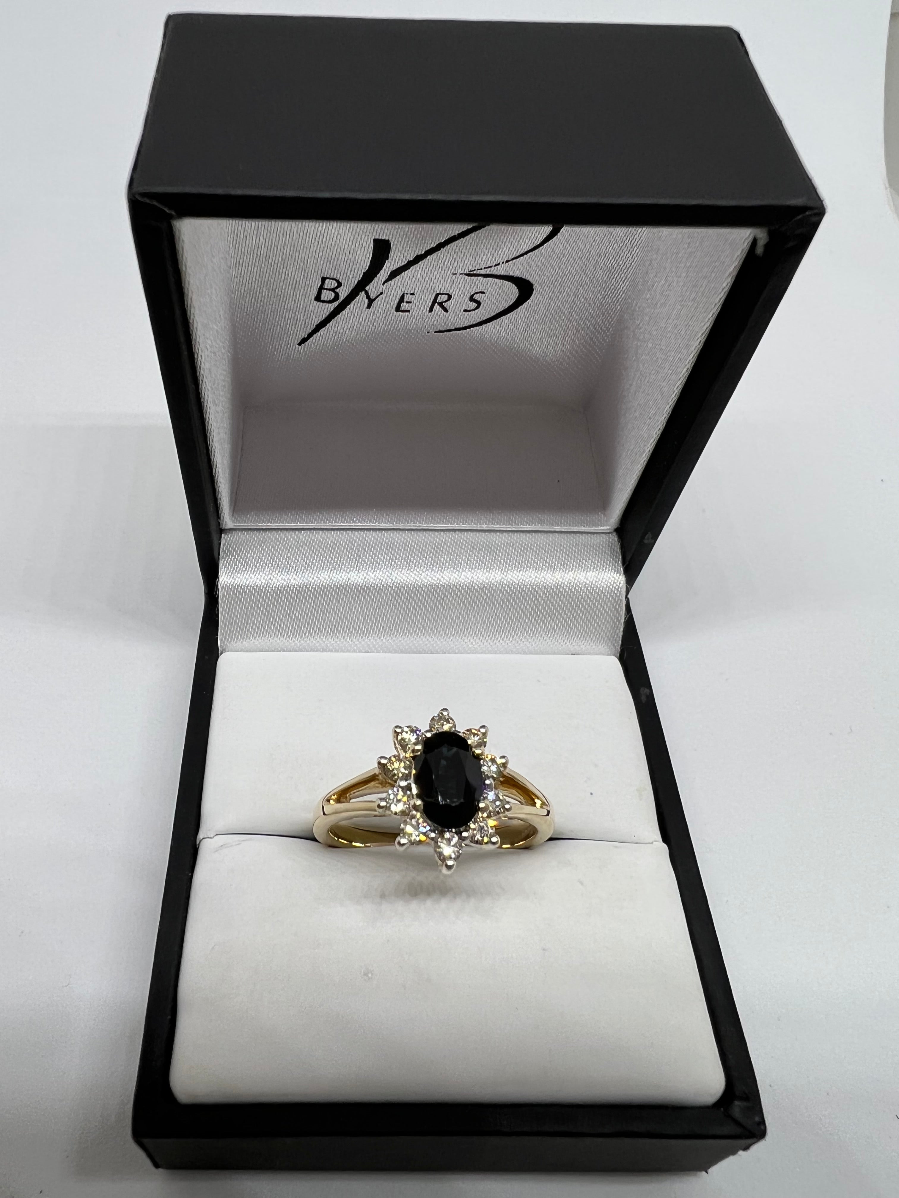 9ct Yellow Gold Sapphire & Diamond Ring #22911