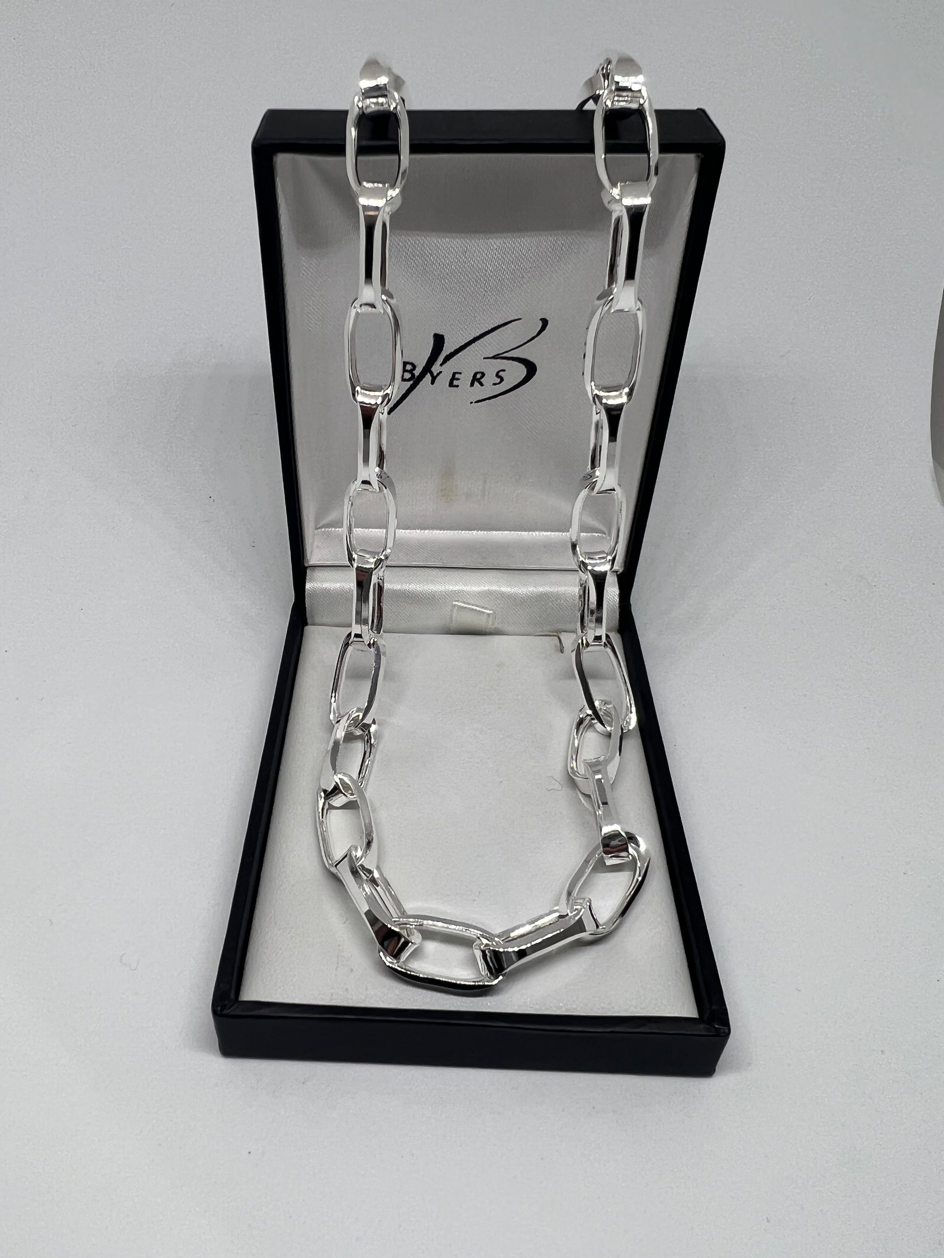 Sterling Silver (1/4)  Diamond Cut Oval Link Fancy Chain #