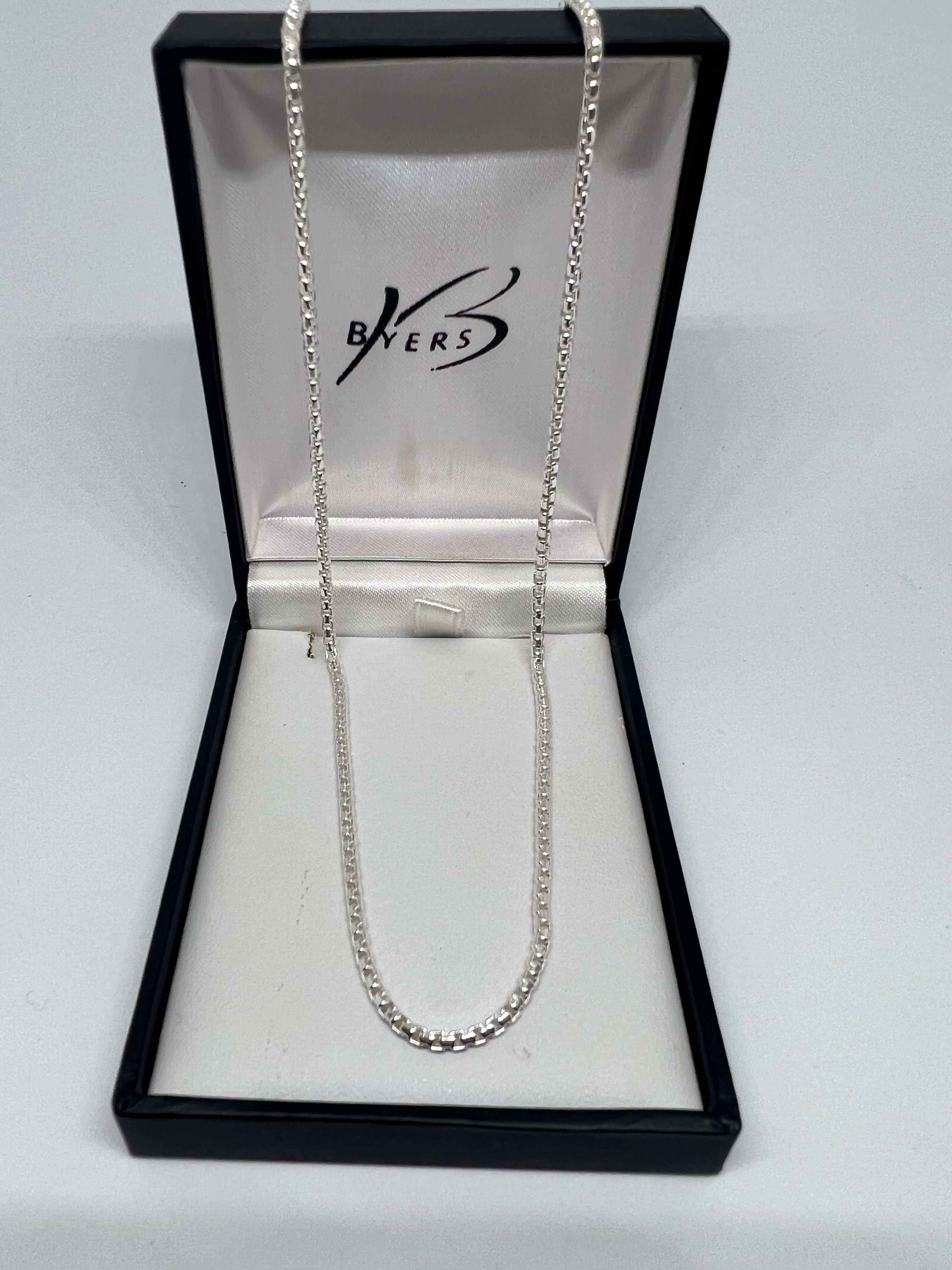 Sterling Silver (2.0mm) Round Box Chain