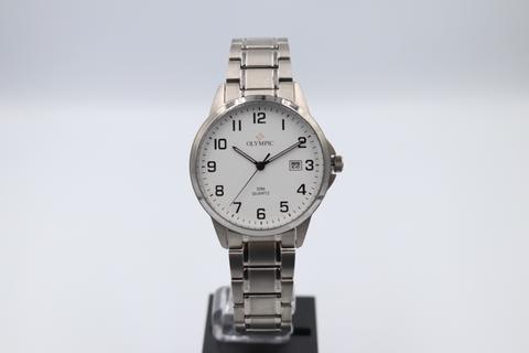 Olympic Titanium 12 Fig. White Dial Bracelet Watch #23549