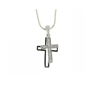 Sterling Silver Double Cross Pendant #22654