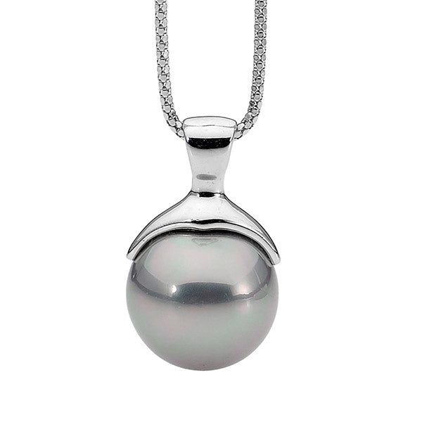 Sterling Silver Grey Shell Pearl Pendant #