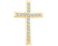 9ct Yellow Gold Diamond Cross Pendant #23708
