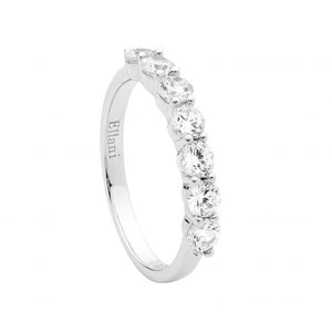 Ellani Sterling Silver 7 x 3.5mm White CZ Ring #