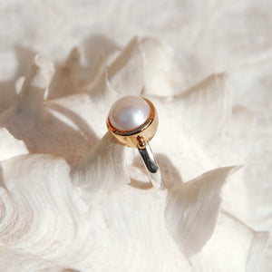 Najo Garland Two Tone Yellow/Silver Pearl Ring #