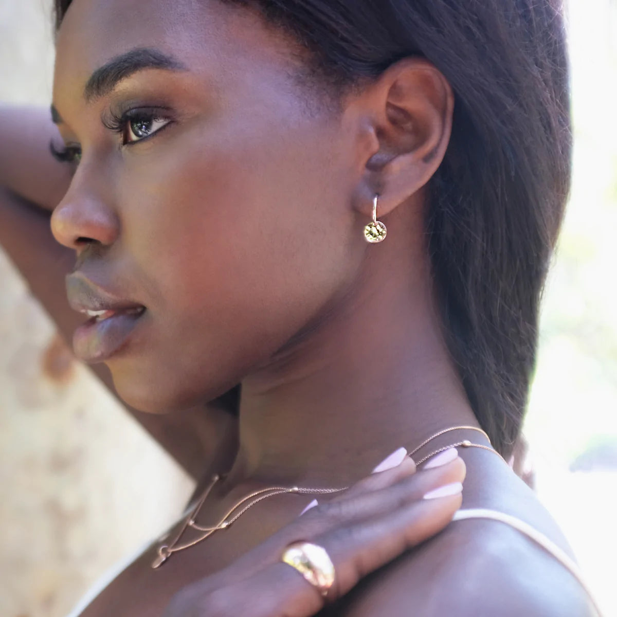 Najo Tigger Disc Earring Rose Gold Plated #23086