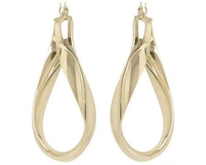 9ct Yellow Gold Twisted Hoop Earrings #23700