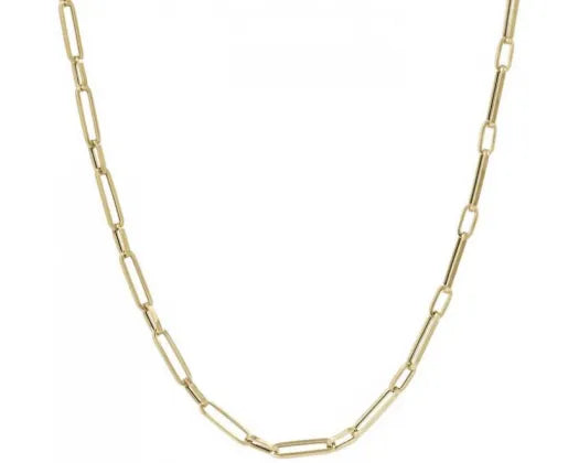 9ct Yellow Gold Paper Link Chain 45cm #