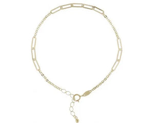 9ct Yellow Gold Alternate Flat Link Bracelet 16+2cm #23780