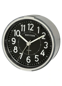 Rhythm Black Face Alarm Clock #