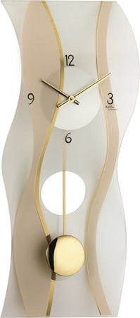 AMS Frosted & Mirrored with Gold Applications Wall Clock #22526