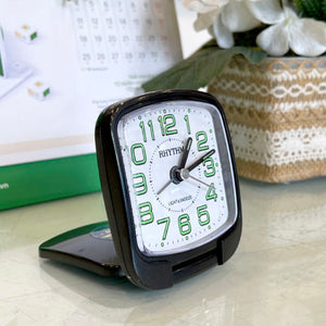 Rhythm Travel Alarm Clock Black # 24048