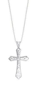 Ellani Sterling Silver Celtic Patterned Cross #