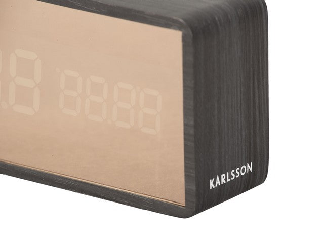 Karlsson Alarm Mirror LED (Brown) #23181