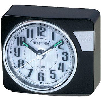 Rhythm Black Alarm Clock with LED Back Light #