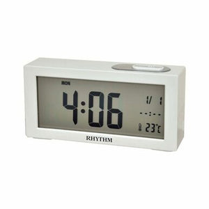 Rhythm Digital Alarm Clock Auto Light Month Day Date Day Temperature #