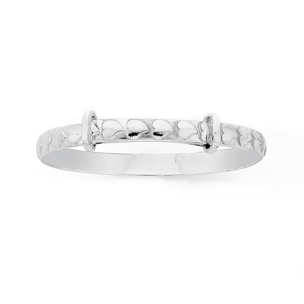 Sterling Silver Hearts Baby Expanding Bracelet #