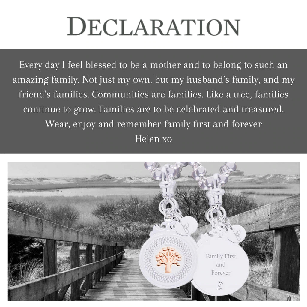 Sterling Silver Declaration Family Tree Bracelet #